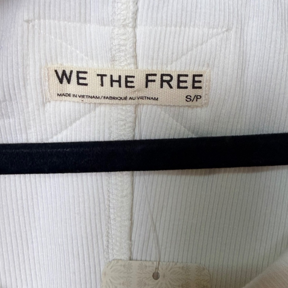 We The Free Free People Ivory Ribbed Scoop Neck Baby Tee Short Sleeve Small S/P - Picture 3 of 5